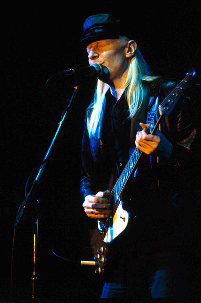 Photo of Johnny Winter, Jon Paris, Bobby Torello at Lorely Festival 1980 